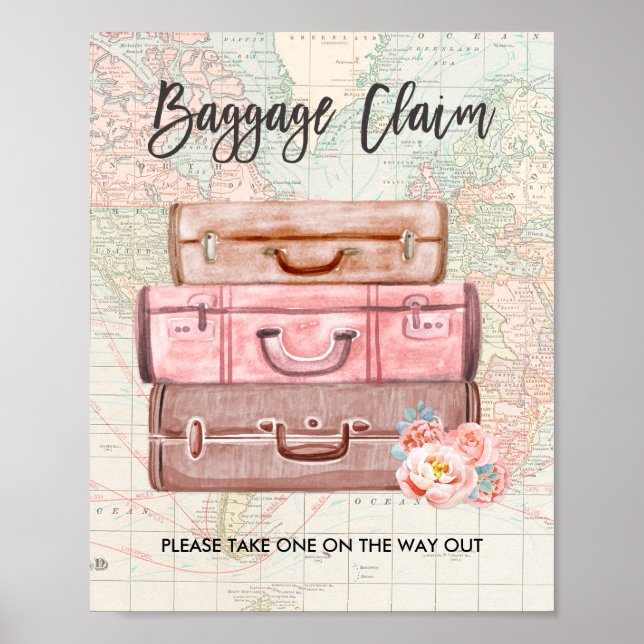 Poster Sinal de Viagem do chá da Solicitação de Bagagem M (Frente)