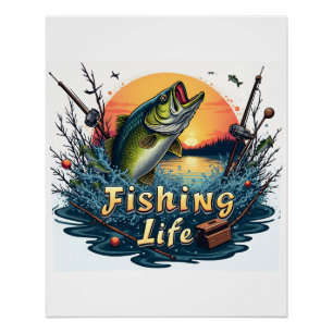 Pôster Sinal de vida e Crachá de pesca