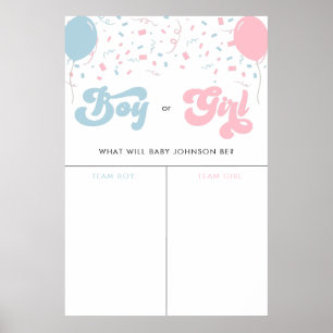 Poster Sinal de Voto de Menina ou Menino Menino