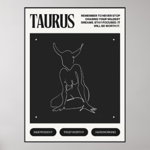 Poster Sinal de Zodiac Taurus