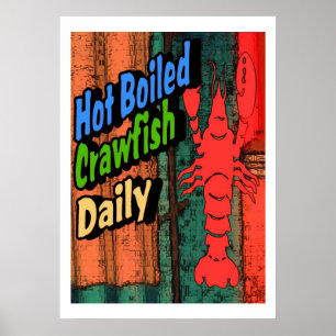 Poster Sinal diário fervido quente dos lagostins