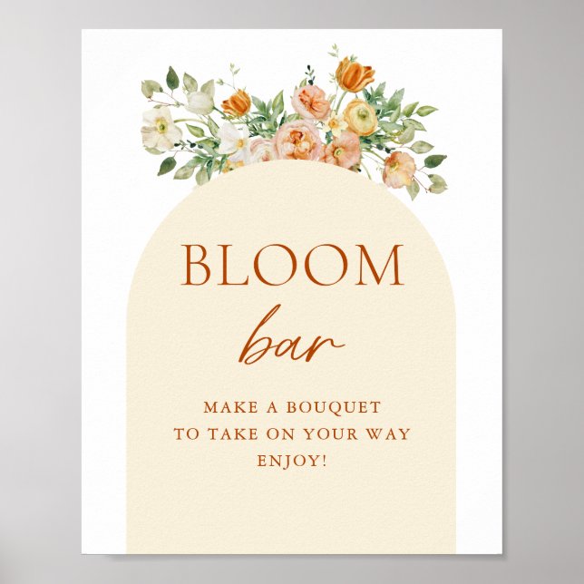 Poster Sinal digital Floral Bloom Bar (Frente)