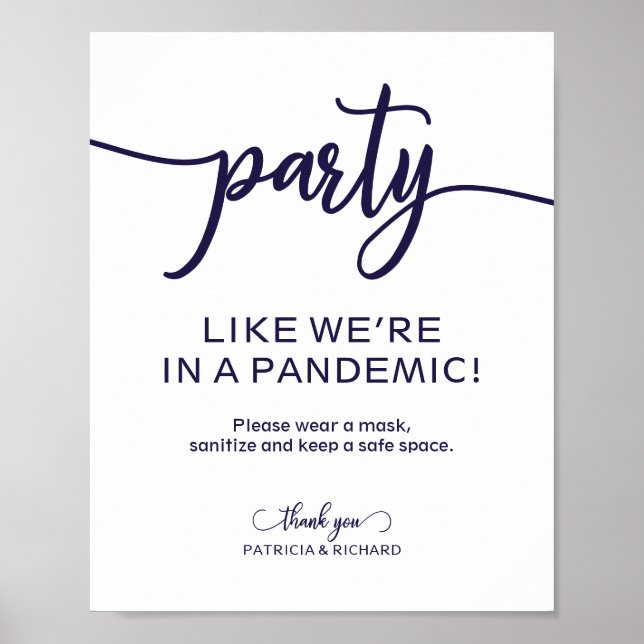 Poster Sinal Divertido de Festa Como Se Estivéssemos numa (Frente)