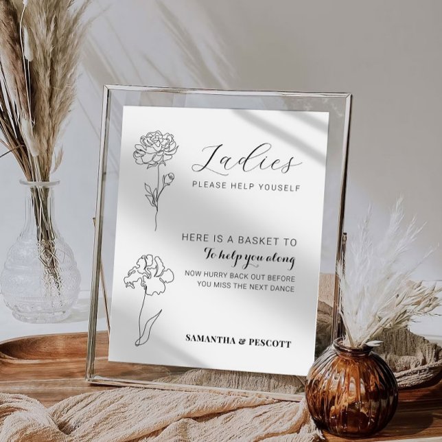 Poster Sinal do banheiro de casamento moderno (Criador carregado)