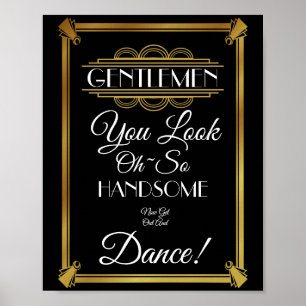 Poster Sinal do banheiro dos homens do art deco