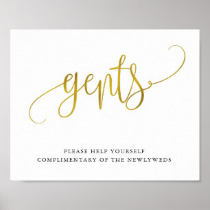 Poster Sinal do banheiro dos senhores do ouro da