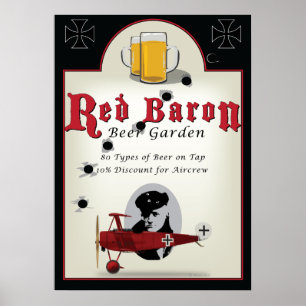 Poster Sinal do bar, Baron vermelho Cerveja Jardim