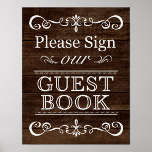 Pôster Sinal do casamento - assine nosso Guestbook S