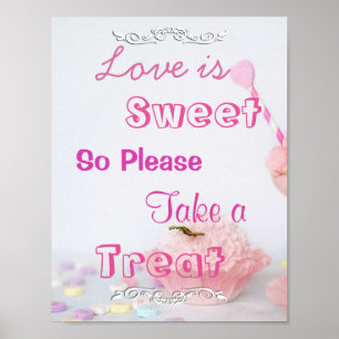 Poster Sinal do casamento para o bufete dos doces,