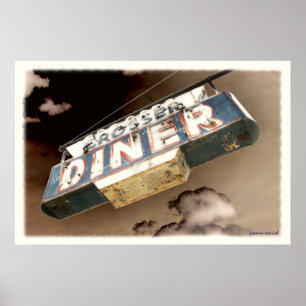 Poster Sinal do comensal do vintage