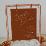 Poster Sinal do Deserto Whimsical Terracotta Signature Dr<br><div class="desc">Este sinal de bebida típico de terracotta do deserto é perfeito para o seu simples casamento de beige ocidental e terras de terracotta. A paleta neutra de cor do feto é a vintage a sudoeste com um toque moderno. A escrita é uma caligrafia manuscrita minimalista delicada, bastante elegante e romântica....</div>