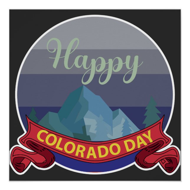 Pôster Sinal do Dia do Colorado Feliz (Frente)