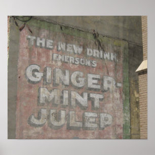 Pôster Sinal do Julep da Gengibre-Hortelã