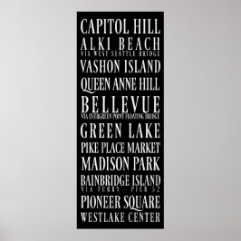 Poster Sinal do metrô de Seattle