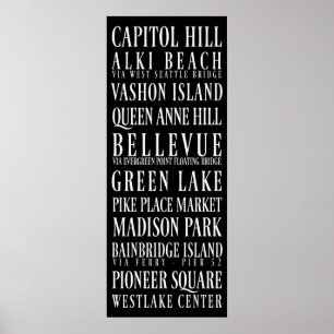 Poster Sinal do metro de Seattle
