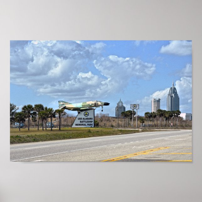 Poster Sinal do Parque Memorial do Batleship USS Alabama (Frente)