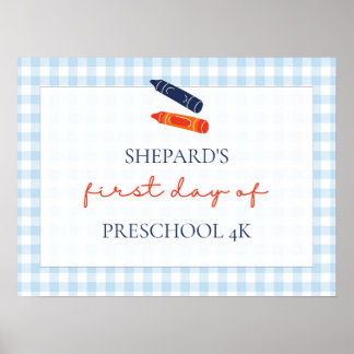 Poster sinal do primeiro dia da escola