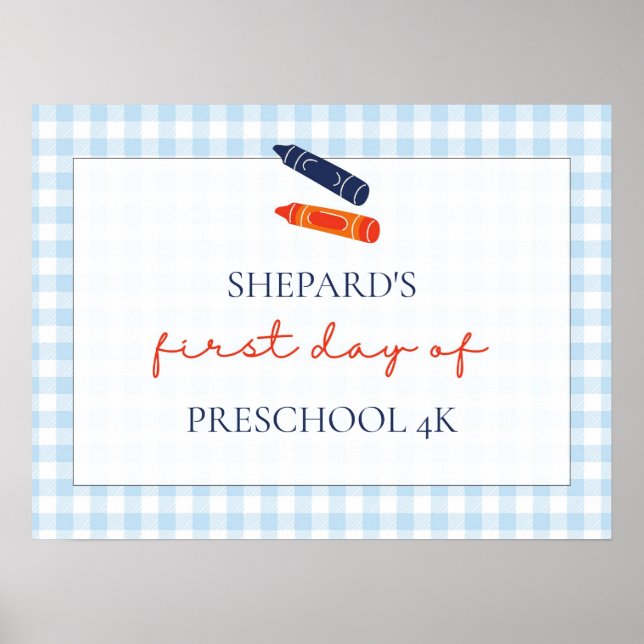 Poster sinal do primeiro dia da escola (Frente)