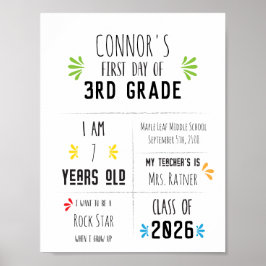 Poster Sinal do Primeiro Dia de Aula do Filho