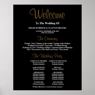 Poster Sinal do Programa de Cerimônia de Casamento Simple