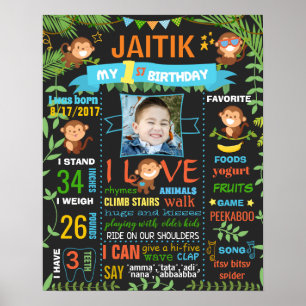 Poster Sinal do quadro do aniversário do jardim zoológi