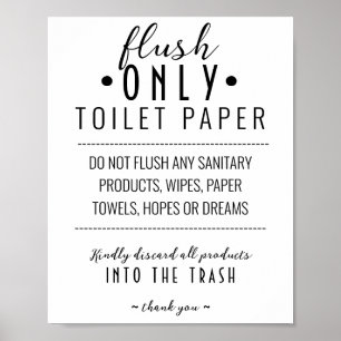 Poster Sinal Do Sistema Septicular, Não Esvaziar Itens Sa