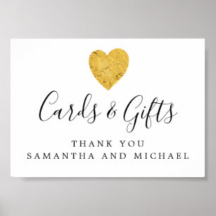 Poster Sinal dos cartões e dos presentes de casamento do