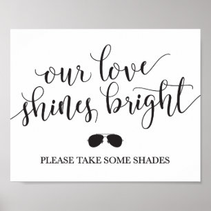 Pôster Sinal dos favores dos óculos de sol - nosso amor