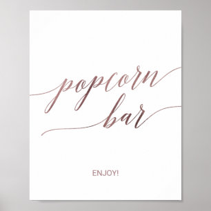 Poster Sinal Dourado cor-de-rosa elegante do bar da