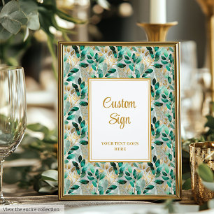 Poster Sinal Dourado Verde de Caçador Formal