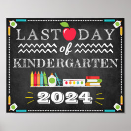 Poster Sinal editável do último dia da escola