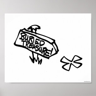 Pôster Sinal enterrado do tesouro