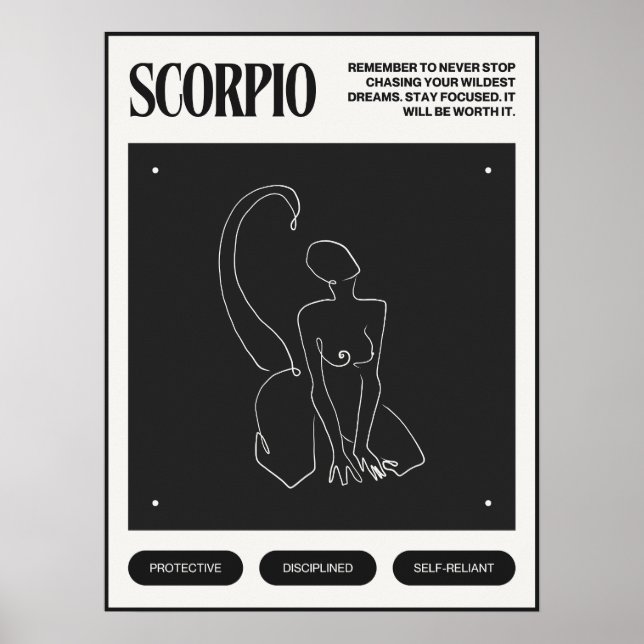 Poster Sinal Escorpião Zodiac (Frente)