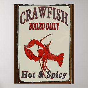 Poster Sinal fervido picante quente dos lagostins de N