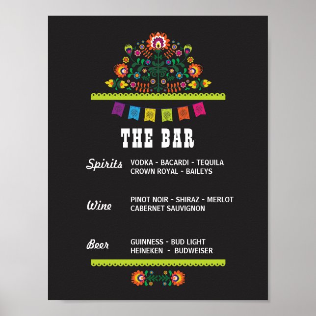 Pôster Sinal Fiesta Do Chá de casamento De Evento Do Part (Frente)