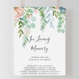 Poster Sinal Floral Tropical Em Memória Amorosa