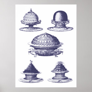 Poster Sinal francês da loja de pastelaria da padaria do