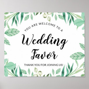 Poster Sinal fresco do favor da recepção de casamento d
