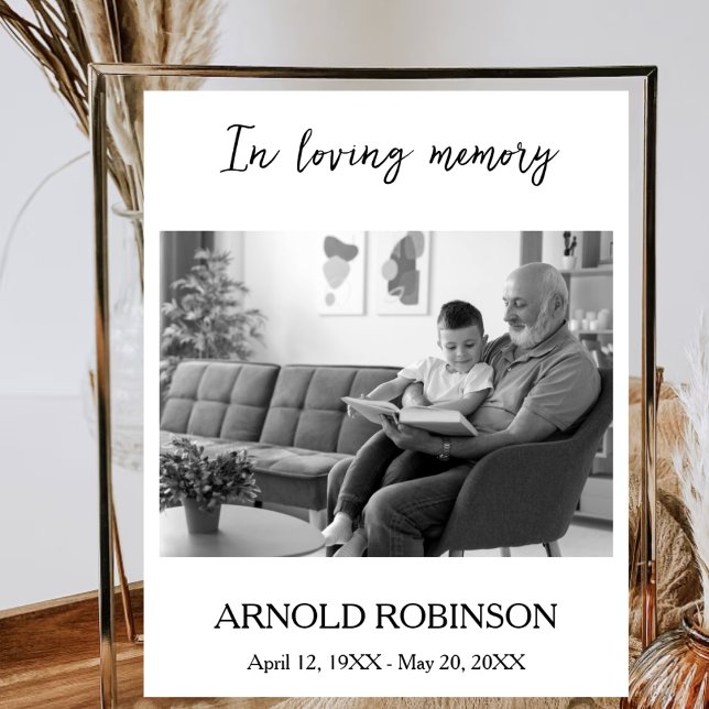 Poster Sinal Funeral Minimalista Simples Memorial (Criador carregado)