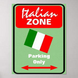 Poster Sinal italiano do estacionamento da zona
