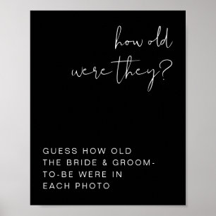 Poster Sinal JOVI Edgy Black Modern Quantos Anos Eles Tin