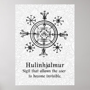 Poster Sinal mágico islandês Hulinhjalmur