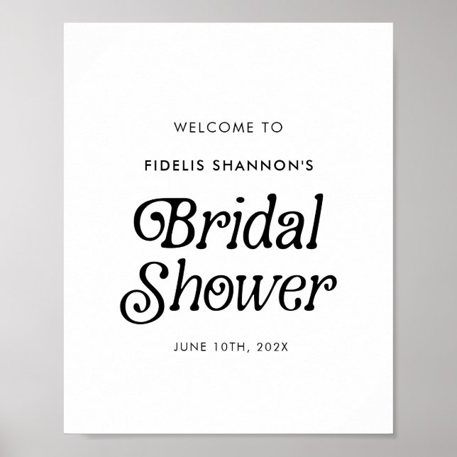 Poster Sinal mínimo de boas-vindas do Chá de panela retro (Frente)