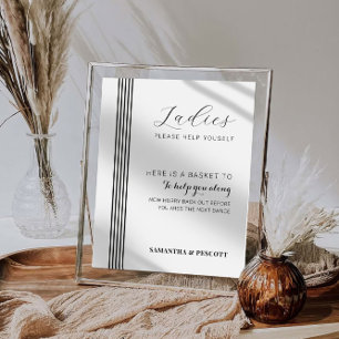 Poster Sinal mínimo do banheiro de casamento