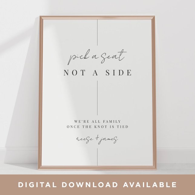 Poster Sinal mínimo moderno de cerimônia de casamento (Criador carregado)