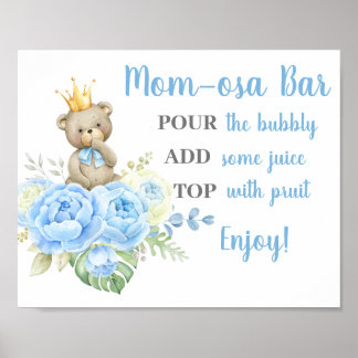 Poster Sinal Momosa de Urso chá de fraldas