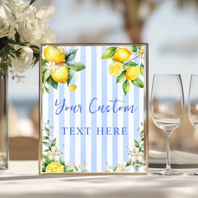 Poster Sinal Personalizado Ciao Baby Citrus Lemon (Ciao Baby Lemon Citrus Customizable sign)