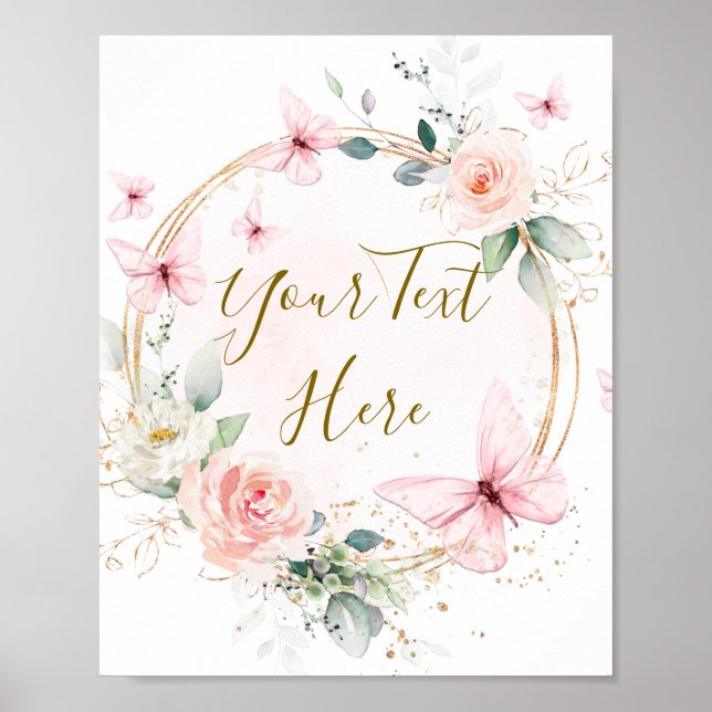 Poster Sinal Personalizado de Aquarela da Borda (Frente)