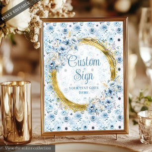 Poster Sinal Personalizado de Casamento Boho Elegante em 
