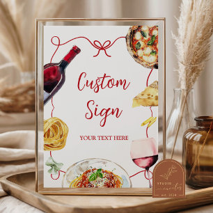 Poster Sinal Personalizado de Chuveiro de Noiva Italiano